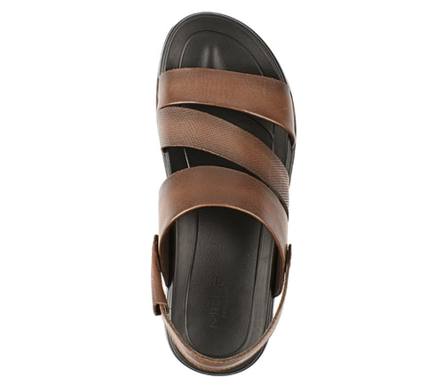 Sandale casual, barbati, MELS 2904, maro, piele naturala